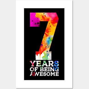 Kids 7 Years Of Being Awesome 7Th Birthday Posters and Art